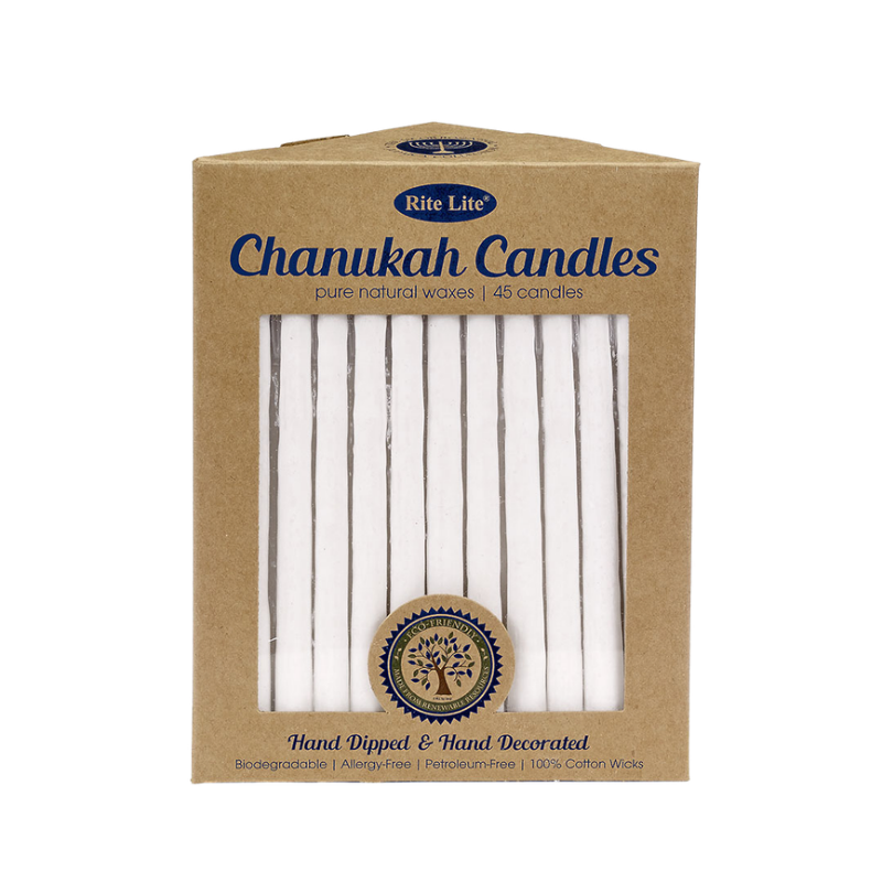 White Organic Wax Chanukah Candles
