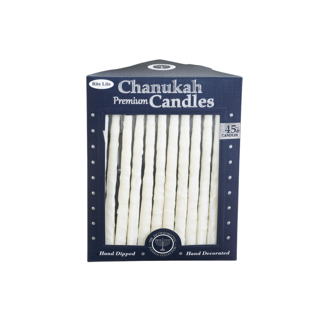 Premium Frosted White Chanukah Candles