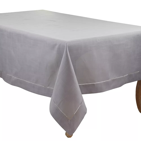 Slate Hemstitched Tablecloth 90x90