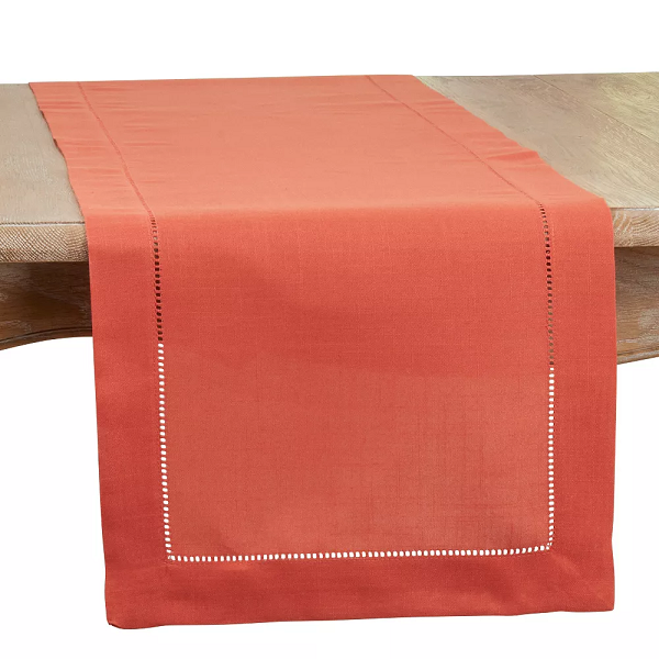 Hemstitched Runner Terracotta