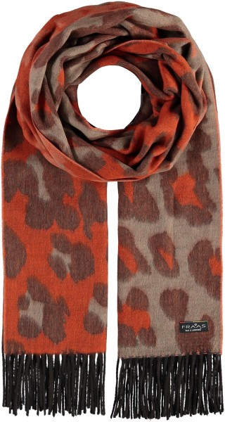 Cashmink Leopard Print Scarf Beige