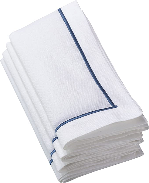 Sapphire Embroidered Edge Napkin Set