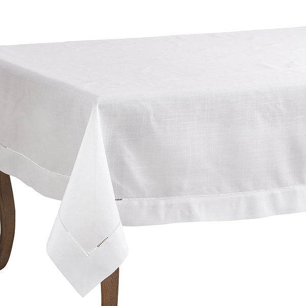 White Hemstitched Tablecloth 70x160