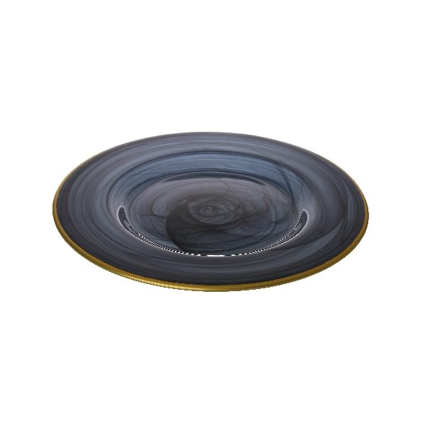 Alabaster Charger with Gold Trim - Boutique Marie Dumas