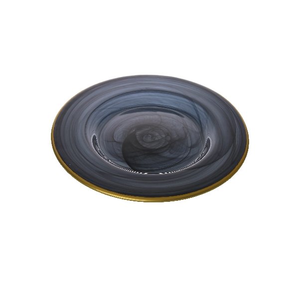 Alabaster Salad Plate with Gold Trim - Boutique Marie Dumas