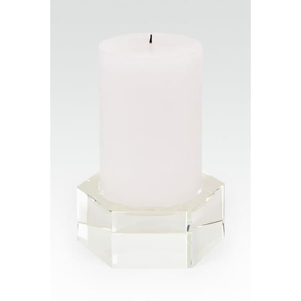 Crystal Hexagonal Candle Holder Pillar - Small - Boutique Marie Dumas