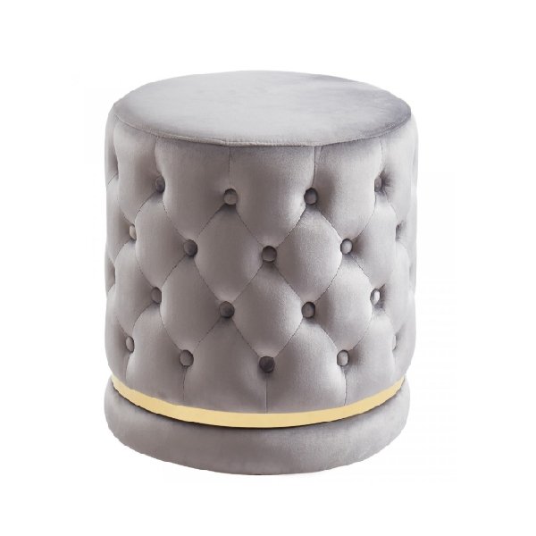 Elisabeth Grey Swivel Ottoman - Boutique Marie Dumas