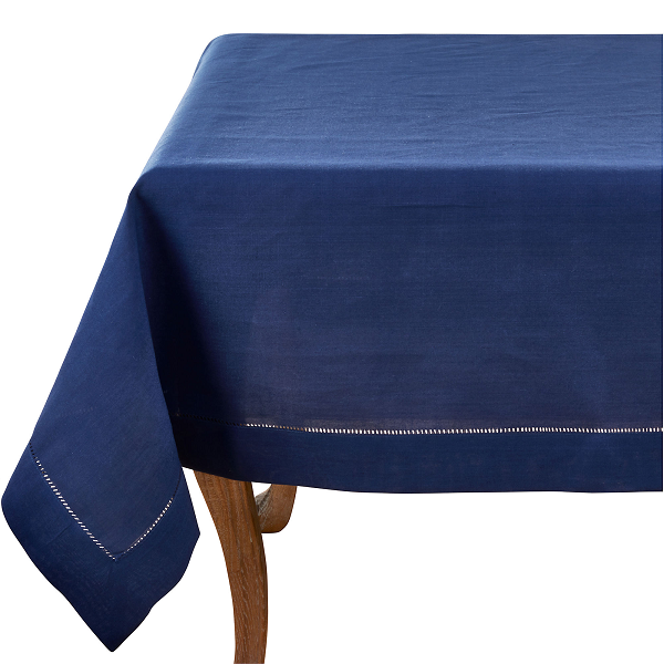 Navy Hemstitched Tablecloth 70x120