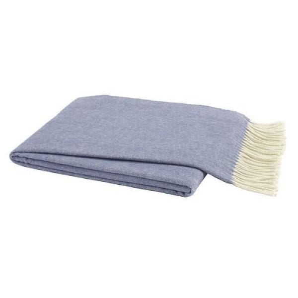 Italian Herringbone Throw - Chambray - Boutique Marie Dumas