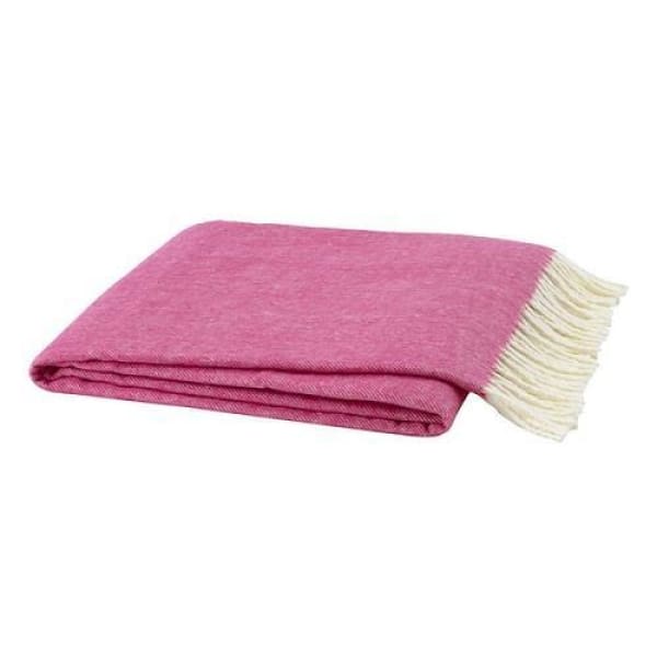 Italian Herringbone Throw - Wild Orchid - Boutique Marie Dumas