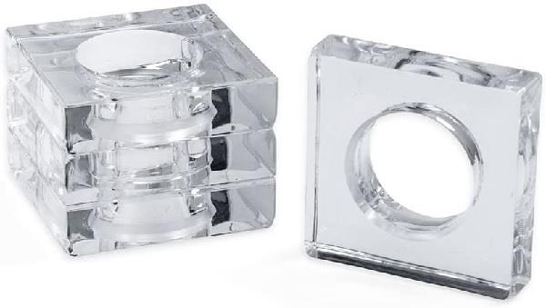 Acrylic Crystal Clear Napkin Ring - Set of 4