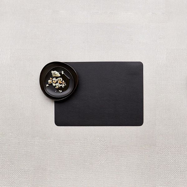 Rectangular Leather Placemat - Black