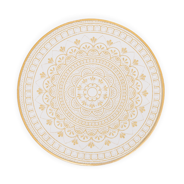 Cream & Gold Round Coasters - Set of Four