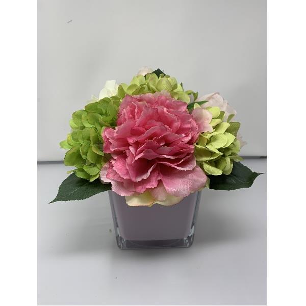 Peony &amp; Rose Arrangement - Pink Vase