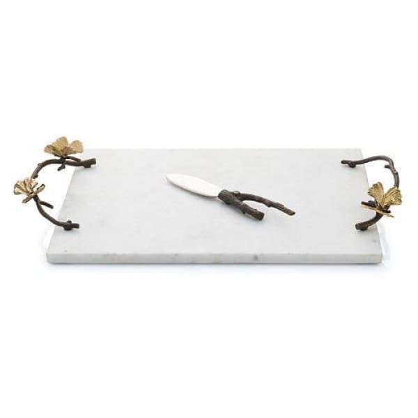 Michael Aram Butterfly Ginkgo Cheese Board w/ Knife - Boutique Marie Dumas