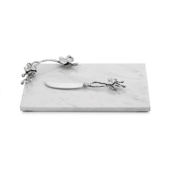 Michael Aram White Orchid Small Cheese Board with Knife - Boutique Marie Dumas