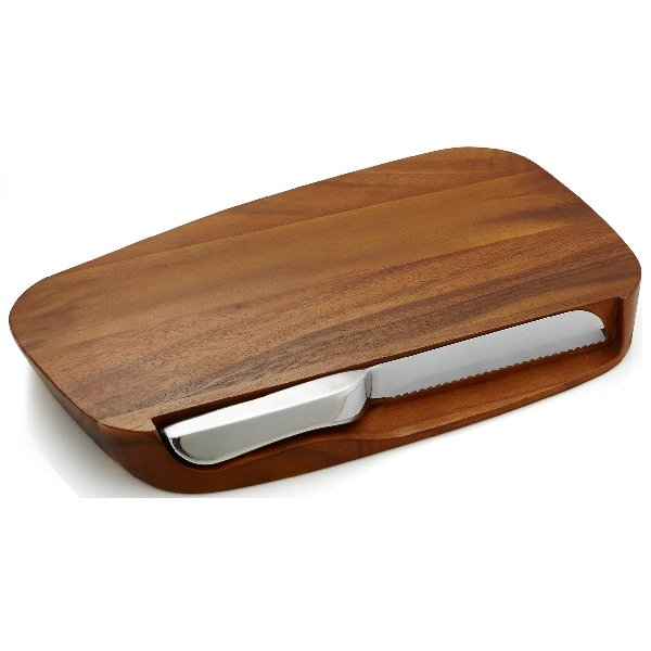 Nambe Blend Bread Board w/ Knife - Boutique Marie Dumas