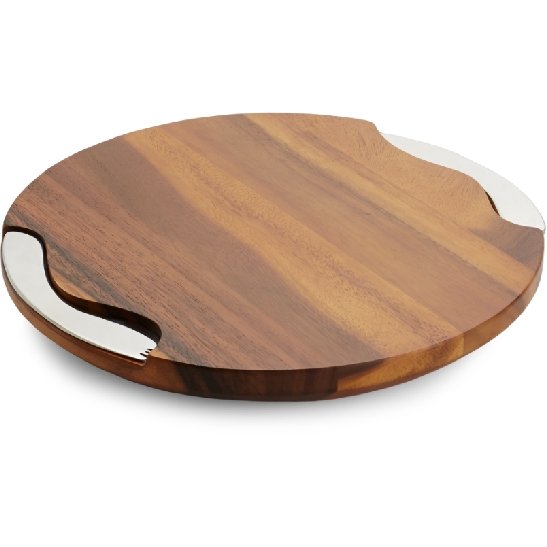 Nambe Cheese Board w/Knife &amp; Spreader - Boutique Marie Dumas