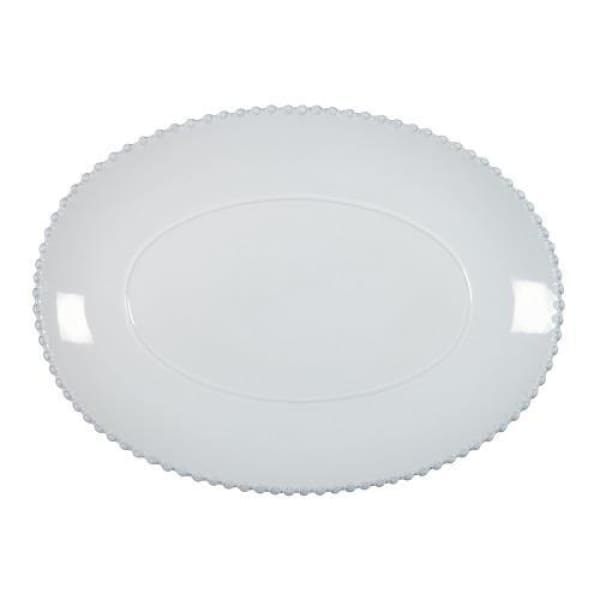 Oval Platter Pearl White 40 cm - Boutique Marie Dumas