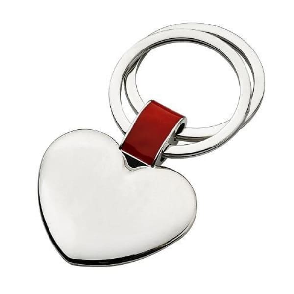 Polished Heart Dual Keychain With Red Accent - Boutique Marie Dumas