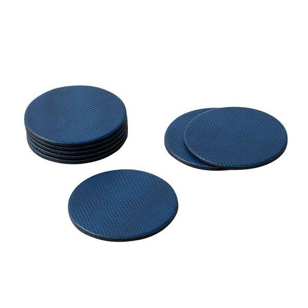 Round Navy Snakeskin Coasters - Boutique Marie Dumas