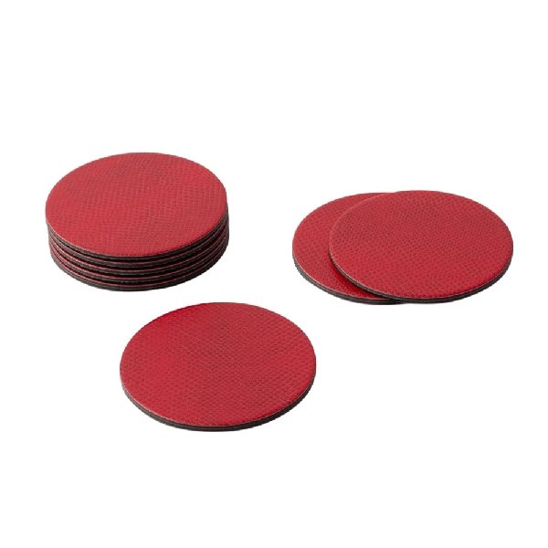 Round Red Snakeskin Coasters - Boutique Marie Dumas
