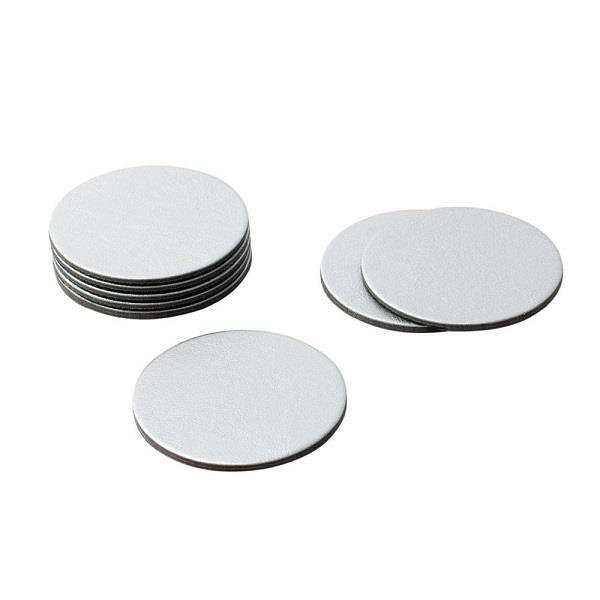 Round Silver Leather Coasters - Boutique Marie Dumas