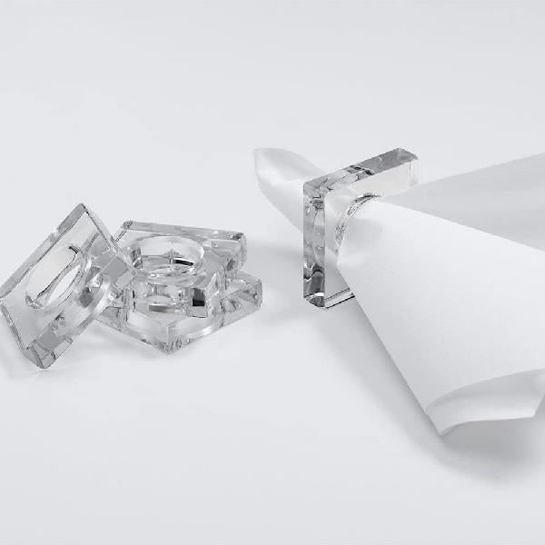 Acrylic Crystal Clear Napkin Ring - Set of 4