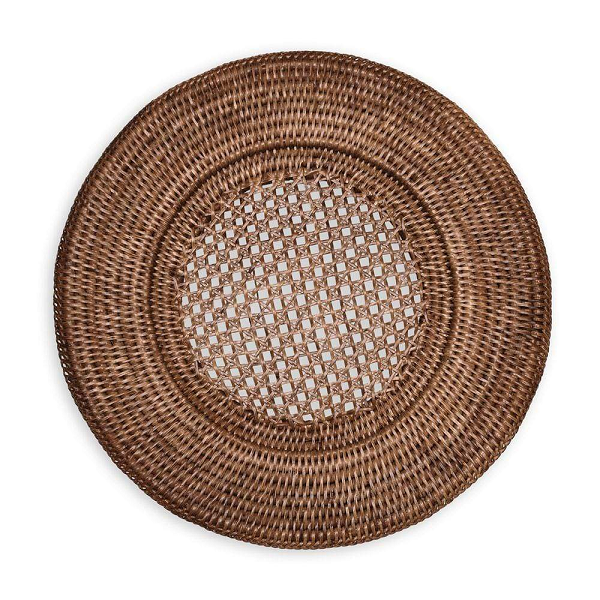 Rattan Round Dark Natural Plate Charger