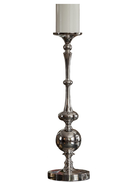 Nickel Ball Candle Holder
