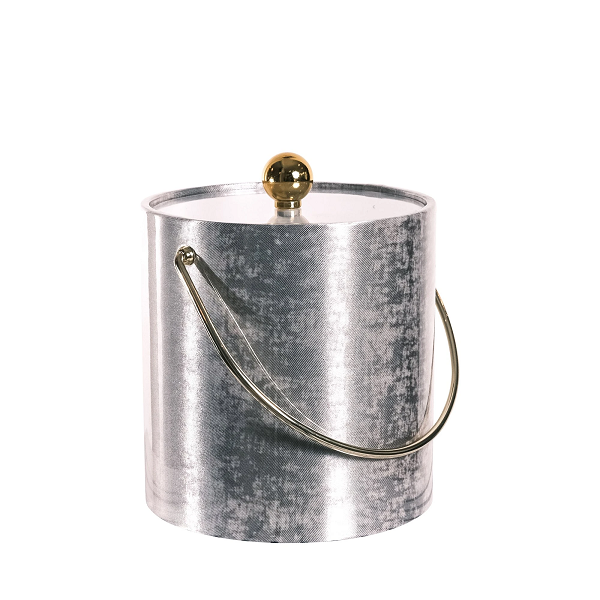 Silver Nice Bucket with Gold Handle