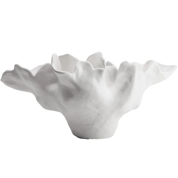Ivory Glazed Medium Sculpted Bowl