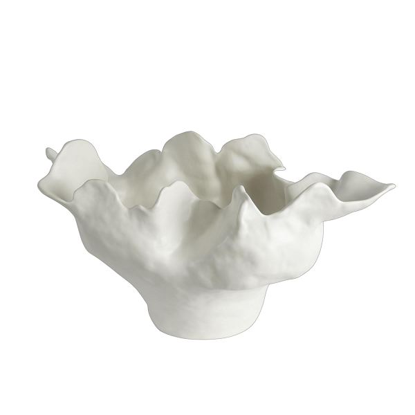 Ivory Glazed Small Sculptured Bowl