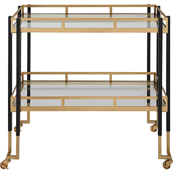 Lyra Black &amp; Gold Bar Cart