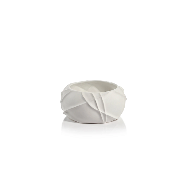 White Small Ridged Bowl