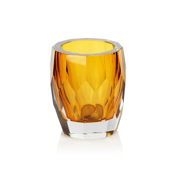 Amber Cut Glass Vase