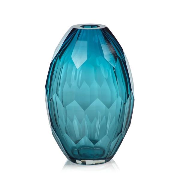 Tall Maya Hand Cut Glass Vase - Boutique Marie Dumas