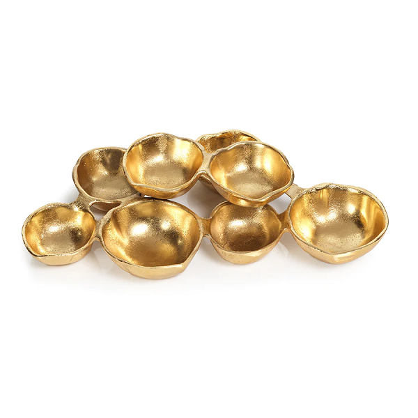 Gold Cluster of Eight Serving Bowls