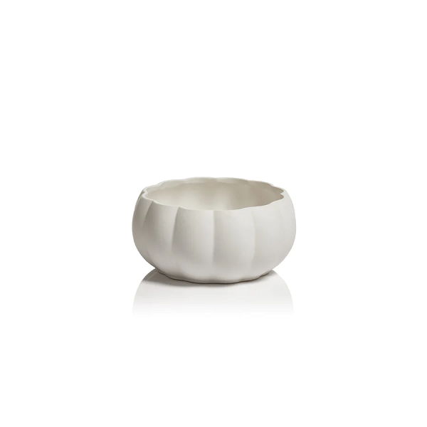Small White Scalloped Ceramic Bowl