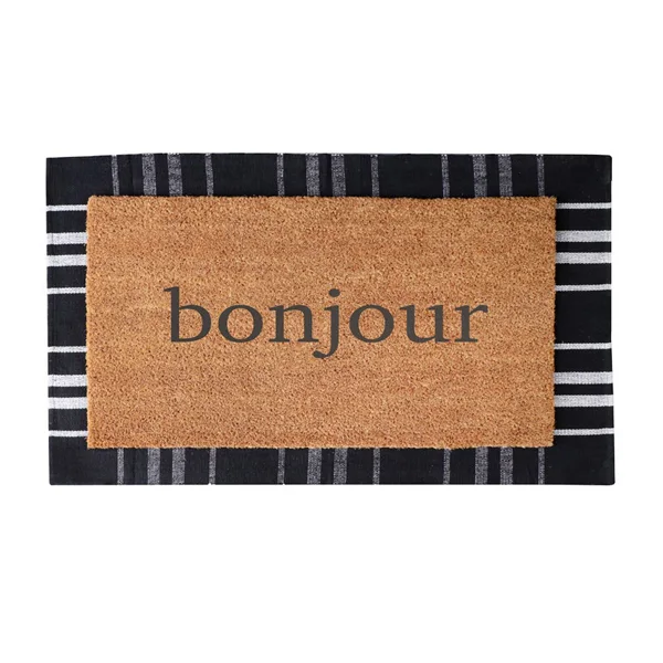 Natural Black Bonjour Doormat