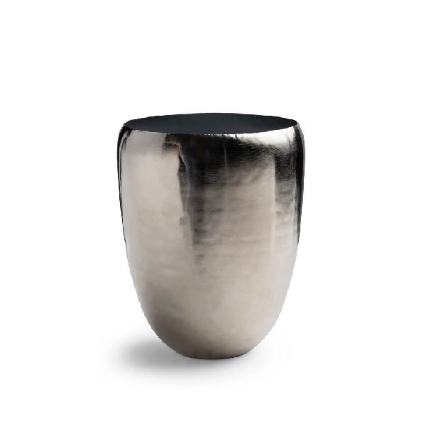 Silver Brass Wastebasket