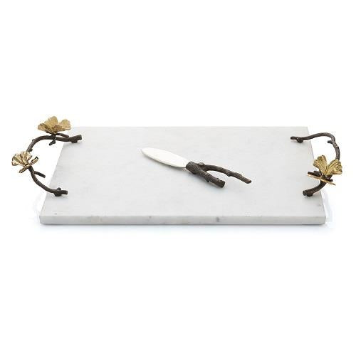 Michael Aram Butterfly Ginkgo Cheese Board w/ Knife