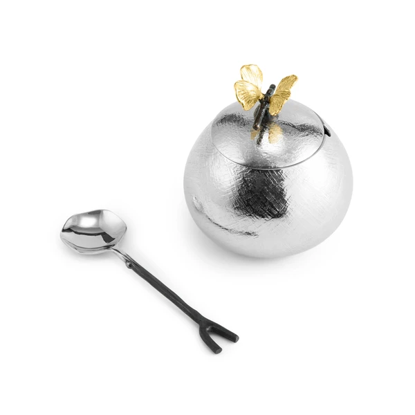 Michael Aram Butterfly Ginkgo Sugar Pot with Spoon