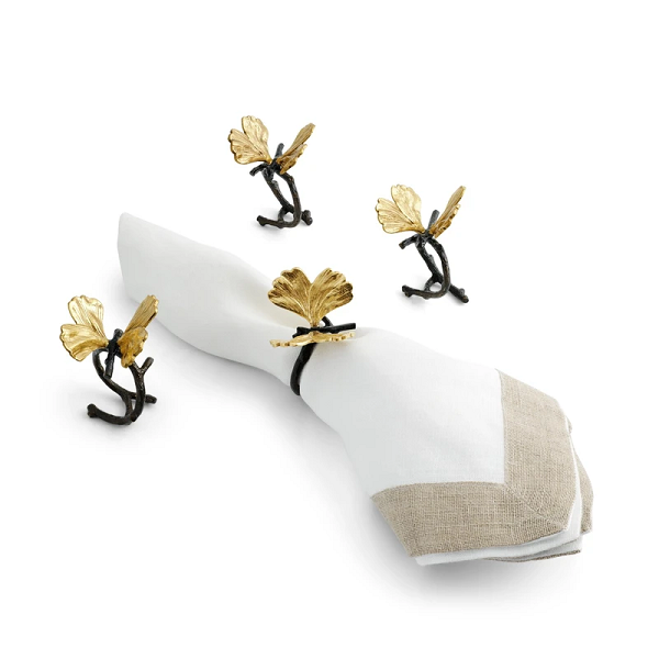 Michael Aram Butterfly Ginkgo Set Of 4 Napkin Rings