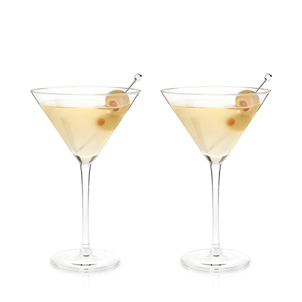Crystal Martini Glasses on Stem - Set of 2