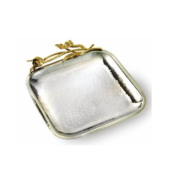 Gold Butterfly Square Tray