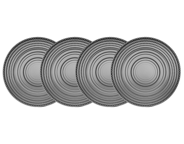 Rain Drop Smoke Dinner Plates - Set of 4