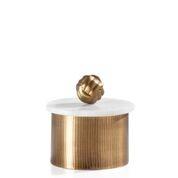 Small Brass Canister with Marble Lid