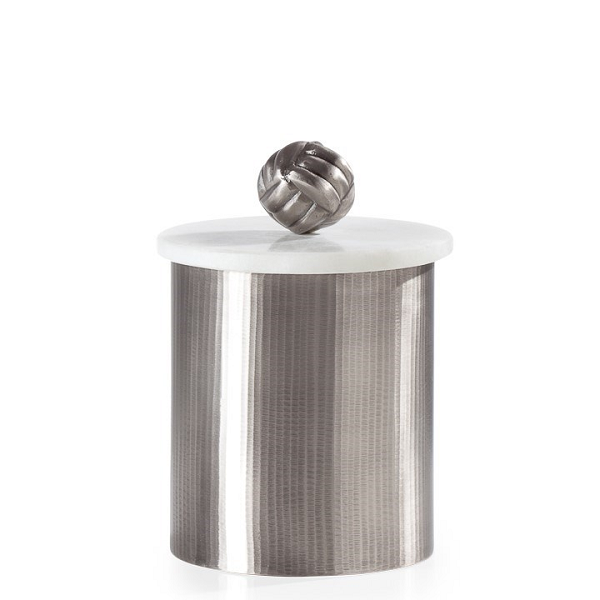Pewter Canister with Marble Lid - Medium