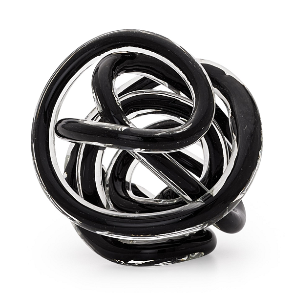 Large Black Glass Knot Ball